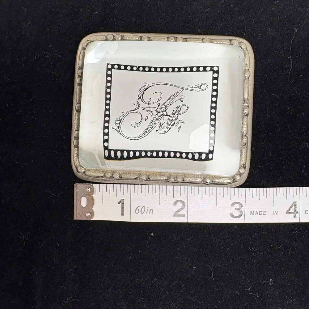 Mary Carol Home Collection Script “F”Monogram Initial Paper Weight